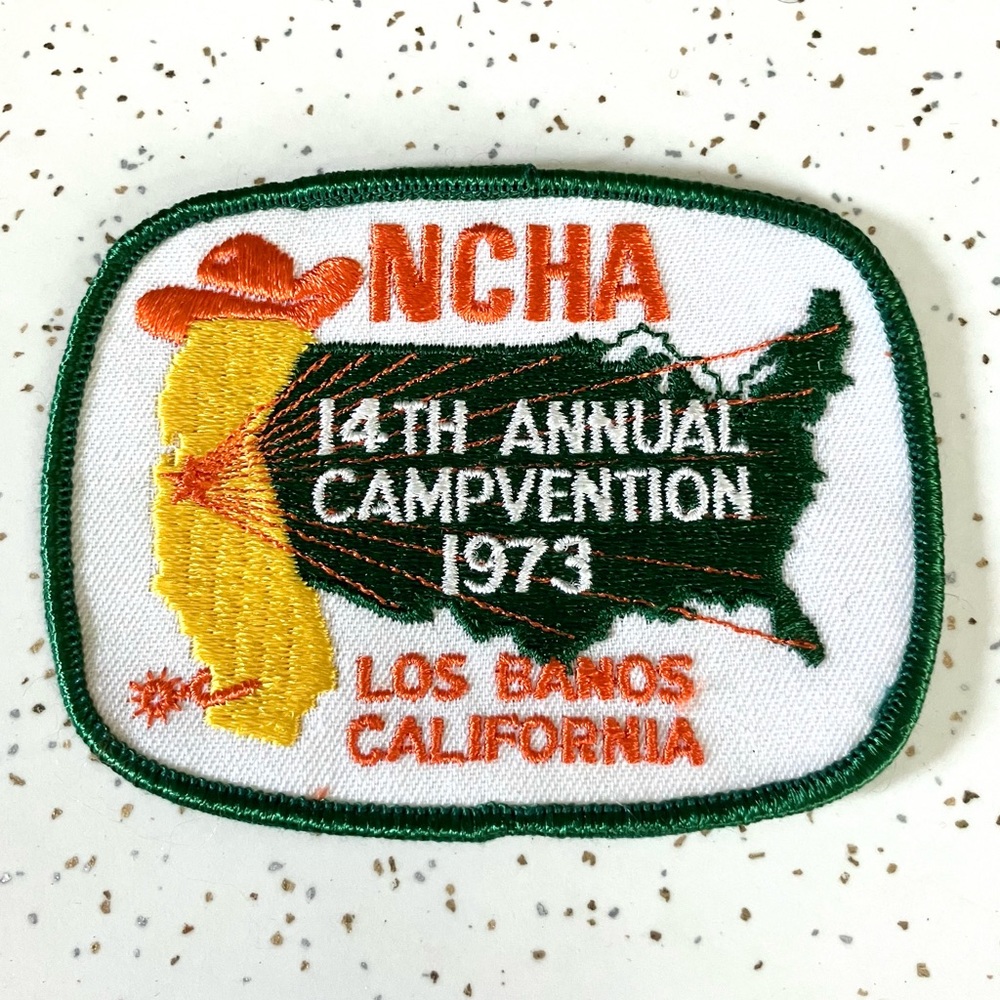 Vintage 70’s NCHA Campvention California souvenir novelty embroidered patch